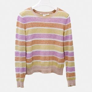 Veronica Beard Purple and Gold Knit Top, Small